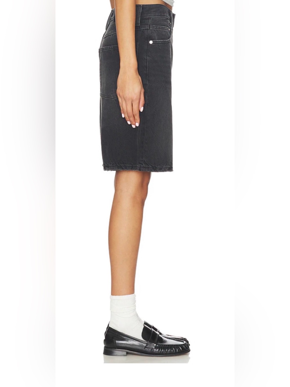 Free People We The Free Montana Undone Hem Short Black Lights Out - Picture 2 of 9